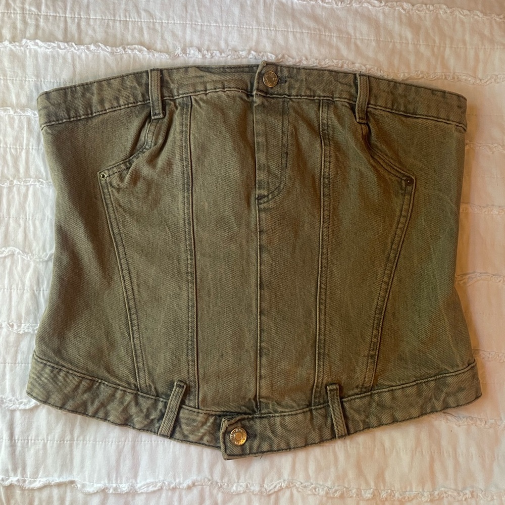 ZARA Denim Bandeau Top | New without tags never worn